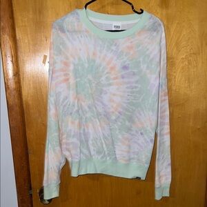 PINK Victoria's Secret Green and Orange Long Sleeve Tee